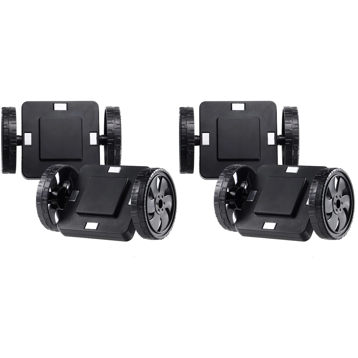 2pcs ROSENICE 2PCS Intelligent Construction Base Wheels for Children Brain Development (Black) wheel toy
