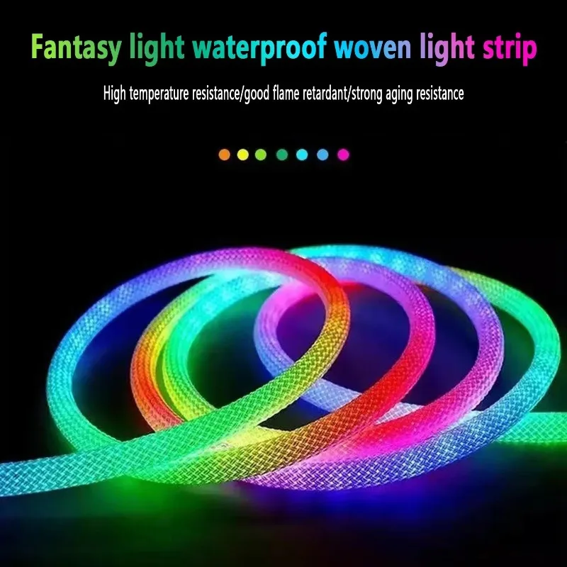 LED Neon Light Strip With 360 Degree Luminous Circular Bluetooth APP Application Control IP67 Waterproof Suitable for Background