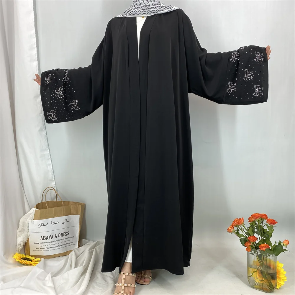Moda muçulmana temperamento de diamante quente vendendo vestido cardigan