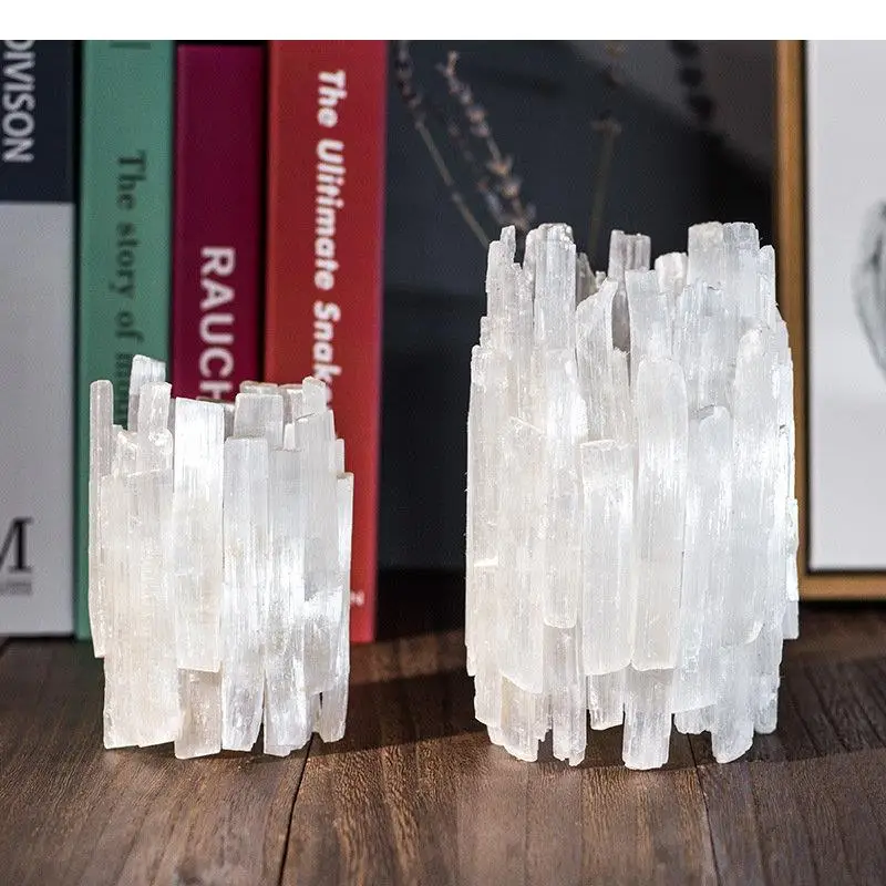 Natural Ore Gypsum Candle Holders Desk Decoration Minimalism White Candlestick Wax Melt Home Aroma Container