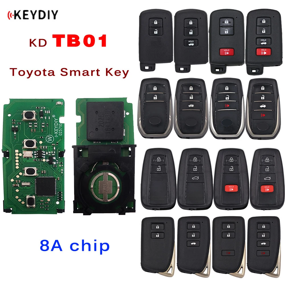 

Универсальный пульт дистанционного управления KEYDIY TB01 KD Smart Key с транспондером 8A и корпусом для Toyota Corolla RAV4 Camry/Lexus FCCID:0020