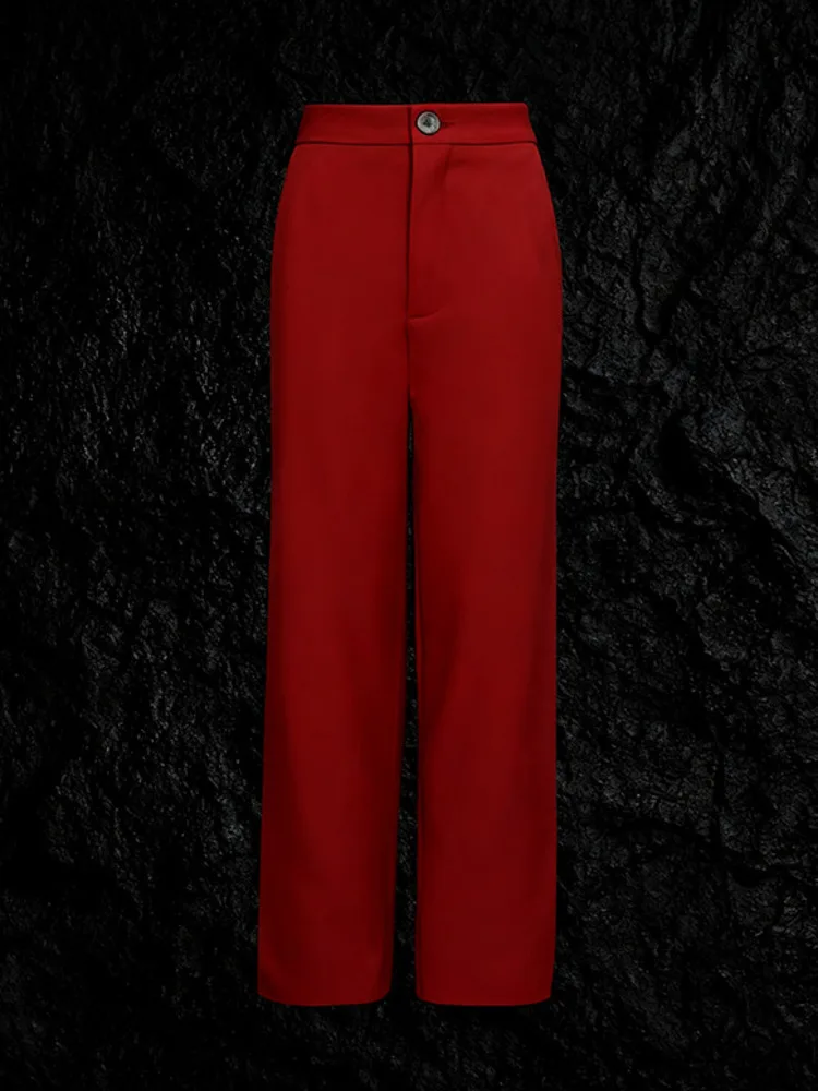 طقم بدلة بليزر بيبلوم برقبة على شكل V للسيدات من ZMEENNA جاكيت مقصوص بأزرار ذهبية وخصر عالي وواسع الساق وسراويل طويلة ZM4586