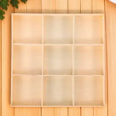 Natural Wood Jewelry Display Plate Handcrafted 9-Grid Storage Tray for Rings Earrings Necklaces Bracelets Accessories Home