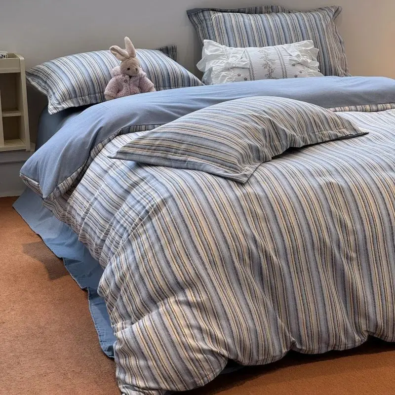 1pc 100% Cotton Quilts Cover Printed Duvet Covers Skin-friendly Blanket Cover Simple Style Bedding 이불커버 (No Pillowcase)