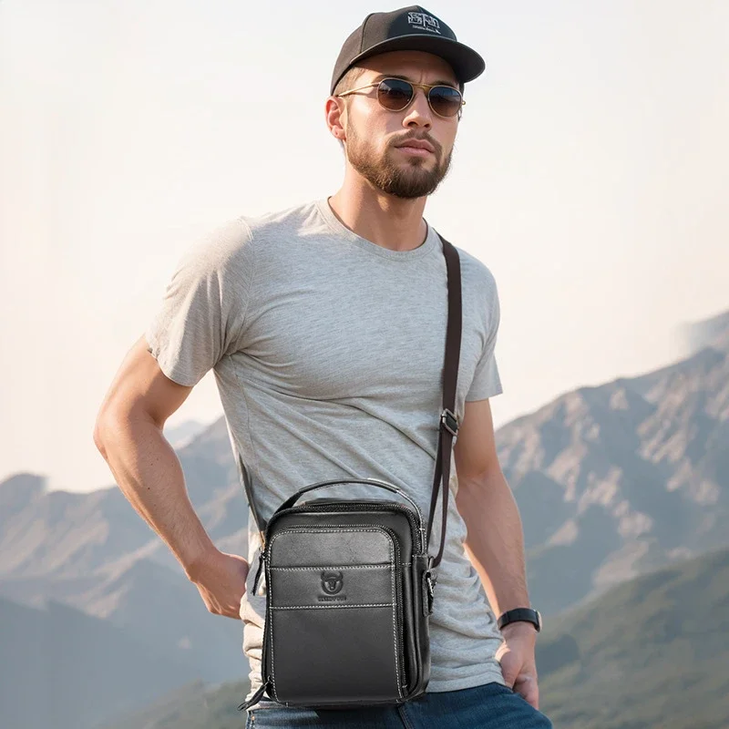 Brand 100% Genuine Leather Men's Shoulder Bags Messenger Bag for Men Crossbody Bags new Small Man Designer Handbag Bolso Male