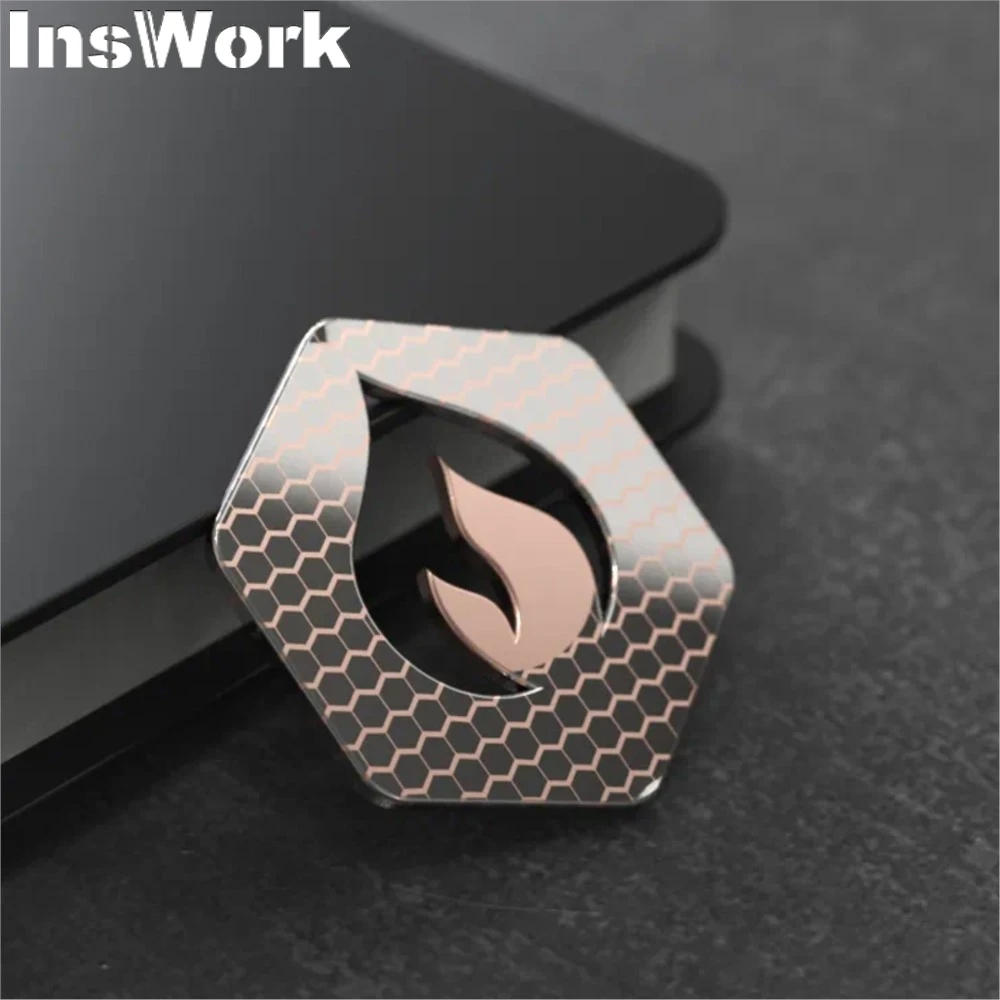 GDEDC Superconductivity Zirconium Damascus Unlimited Push Slider Metal EDC Fingertip Metal Fidget Toy Metal Fidget Toys