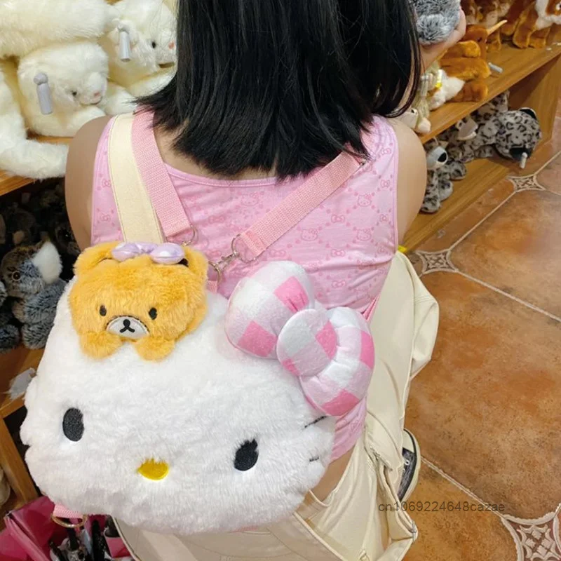 Hello Kitty New Cute Cartoon Y2k Girl Backpack Japanese Style Kawaii Design Shoulders Bag Harajuku Fashion Lightweight Backpack