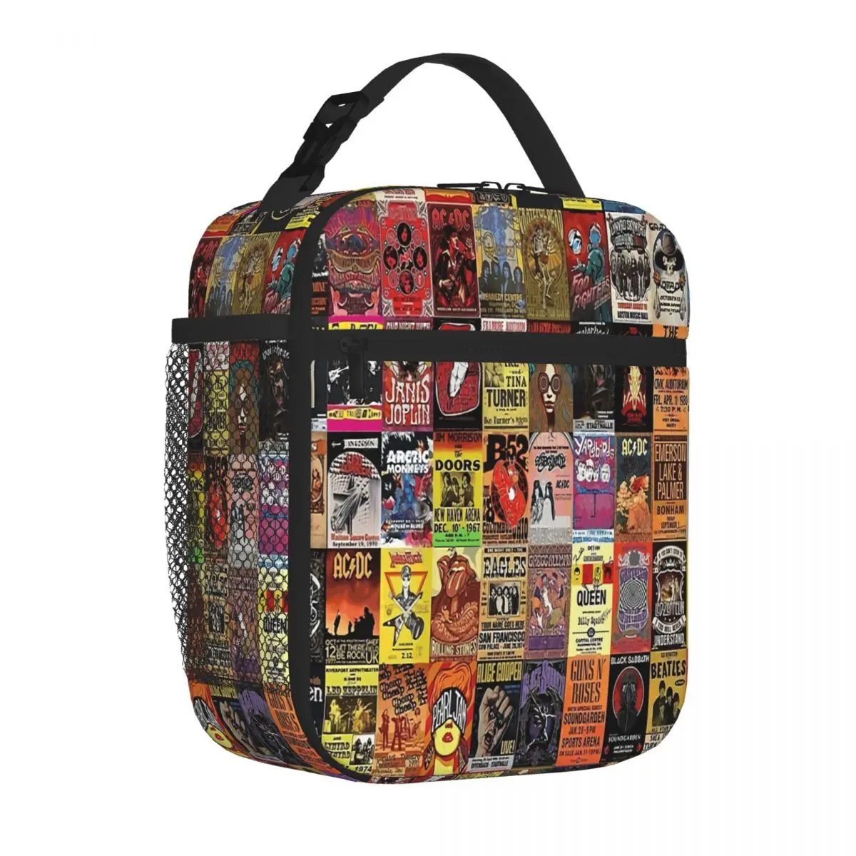 Hot Sale Rock Band Posters Tropical Insulated Food Bag Mini Travel Lunch Handbag