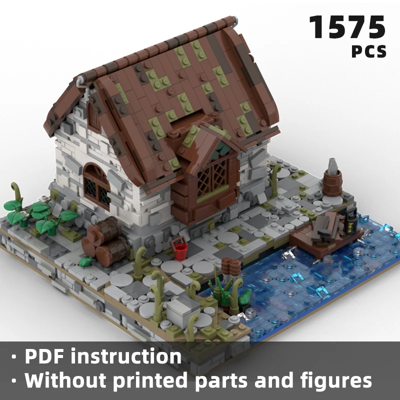 medieval fisherman hut bricks fishing cottage architecture bricks modular medieval harbor blocks hut house blocks architecture