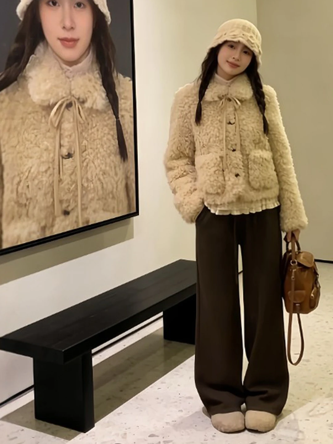 

Корейская модная женская повседневная блузка из вельвета с отложным воротником, прямой подол, весна 2026