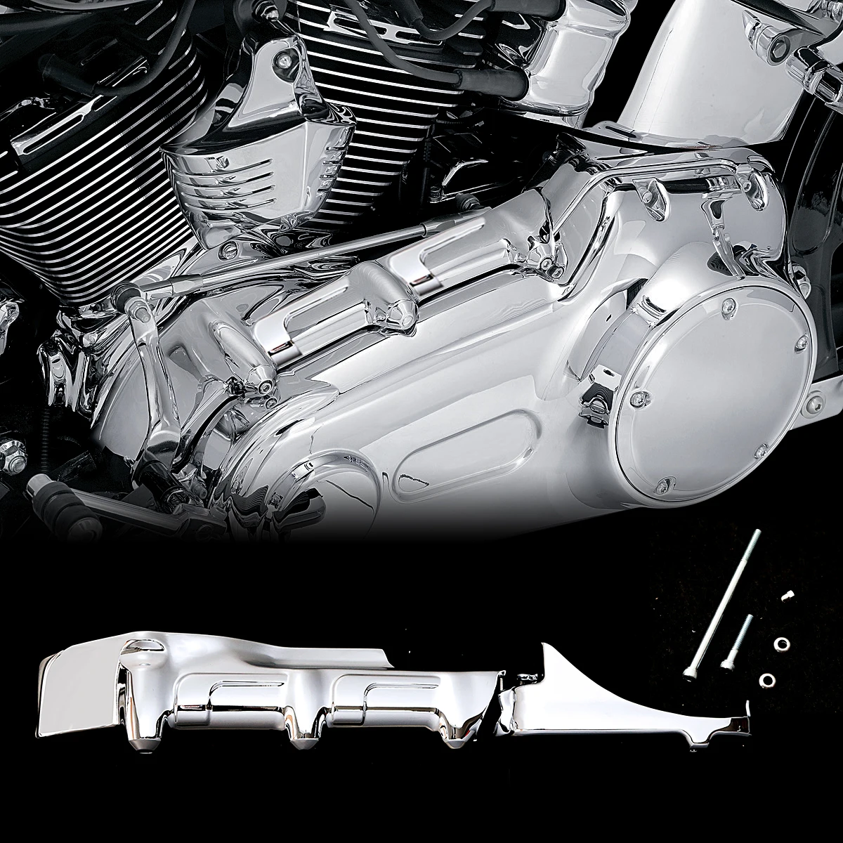 Chromowana wewnętrzna osłona głównego akcentu do modelu pociągu nocnego Harley Softail Fatboy 2007-2017