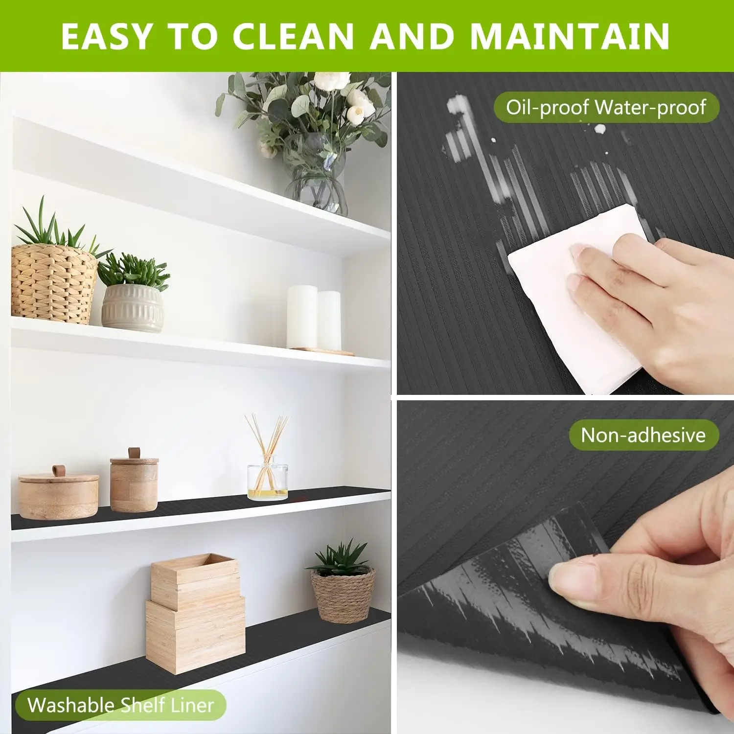 

Shelf Drawer Liner For Kitchen Cabinets, Durable Pantry Shelving Liners For Tool Box Closet Refrigerator Non Stick Waterproof