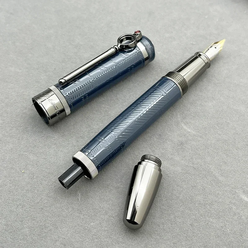 قلم حبر جاف فاخر رولربال المحقق أسطورة أقلام نافورة سوداء باللون الأزرق الداكن Git