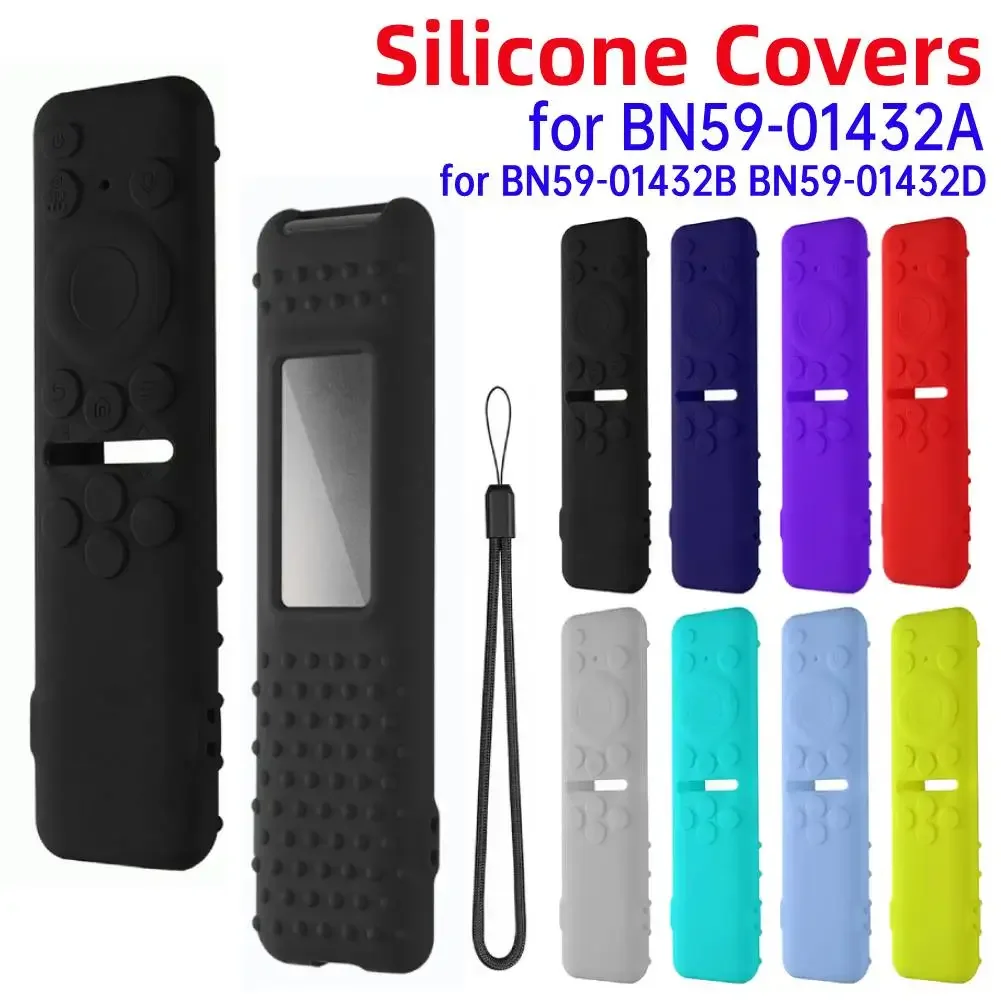 แขนป้องกันซิลิโคนกันกระแทก Anti-SLIP ที่ถอดออกได้ Lanyard สมาร์ททีวีสําหรับ Samsung BN59-01432A BN59-01432B BN59-01432D