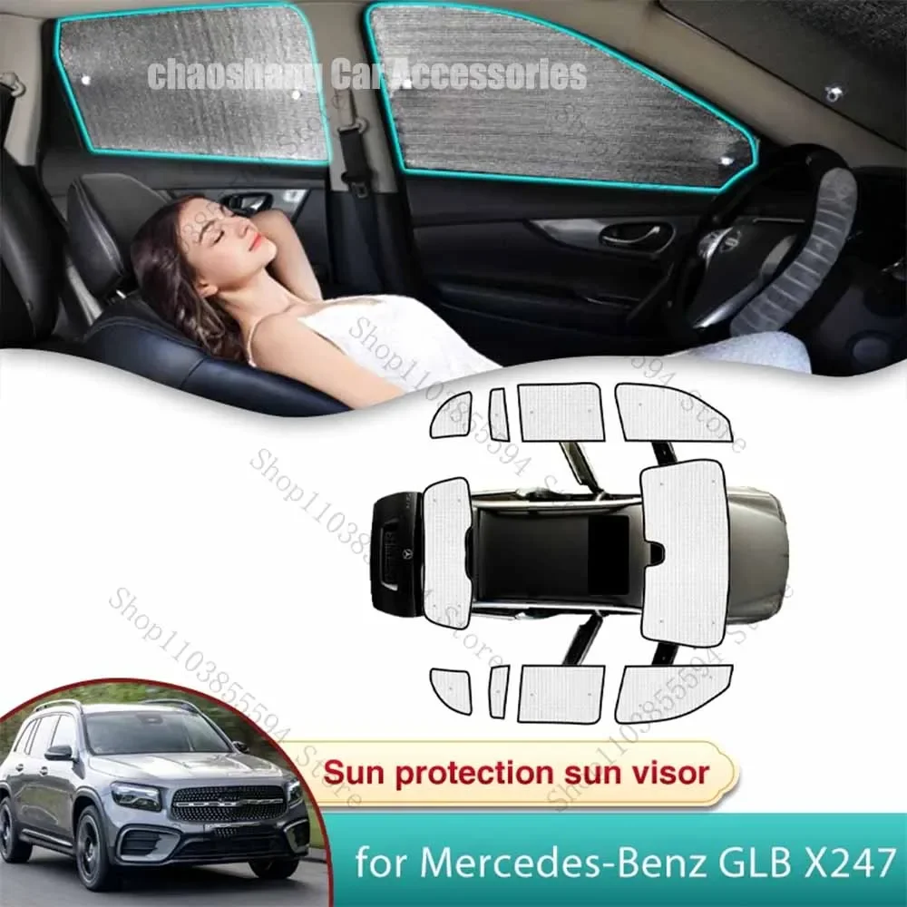 

Car Sun Shade for Mercedes-Benz GLB Class X247 2020 2021 2022 2023 2024 Accessories Sunshade Windshield Side Window Auto Parts