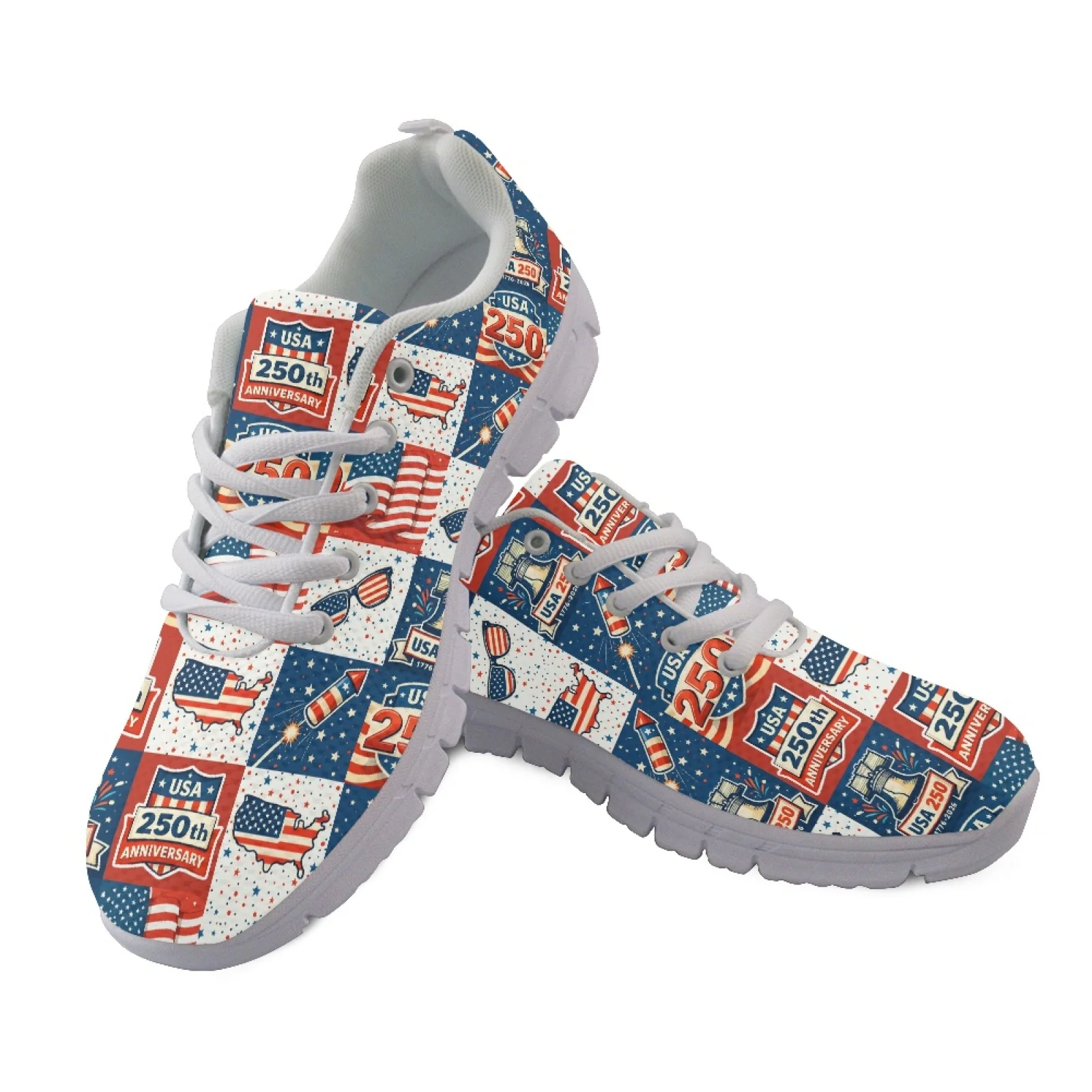 Coloranimal USA 250th Liberty 2026 New Breathable Athletic Sneaker for Women Mesh & EVA Sole Tennis Running Shoes Tennis Shoe