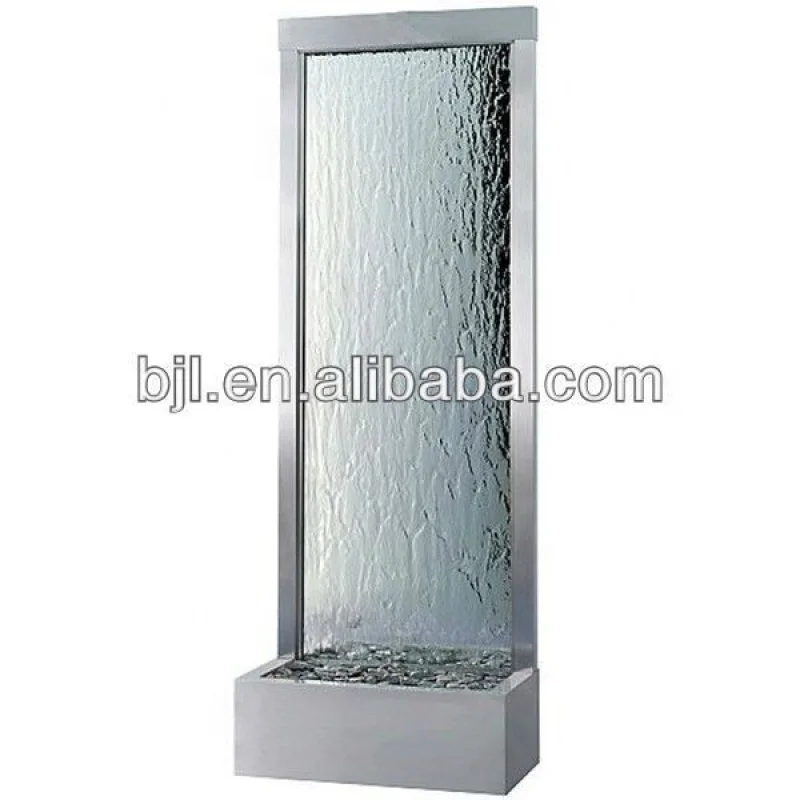 Custom. garden decoration stainless steel glass mirror waterfall fountain wall