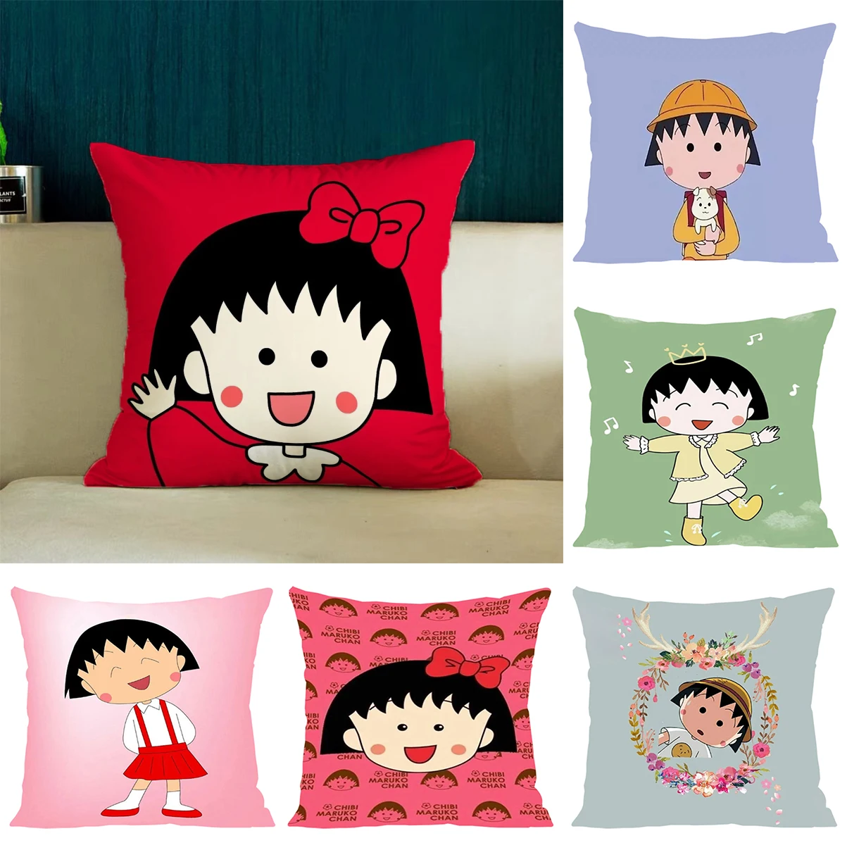 

Chibi Maruko-chans Home Decoration Decorative Pillowcase 40x40 Pillow Covers Decorative Luxury Cushion Cover for Pillow Cushions