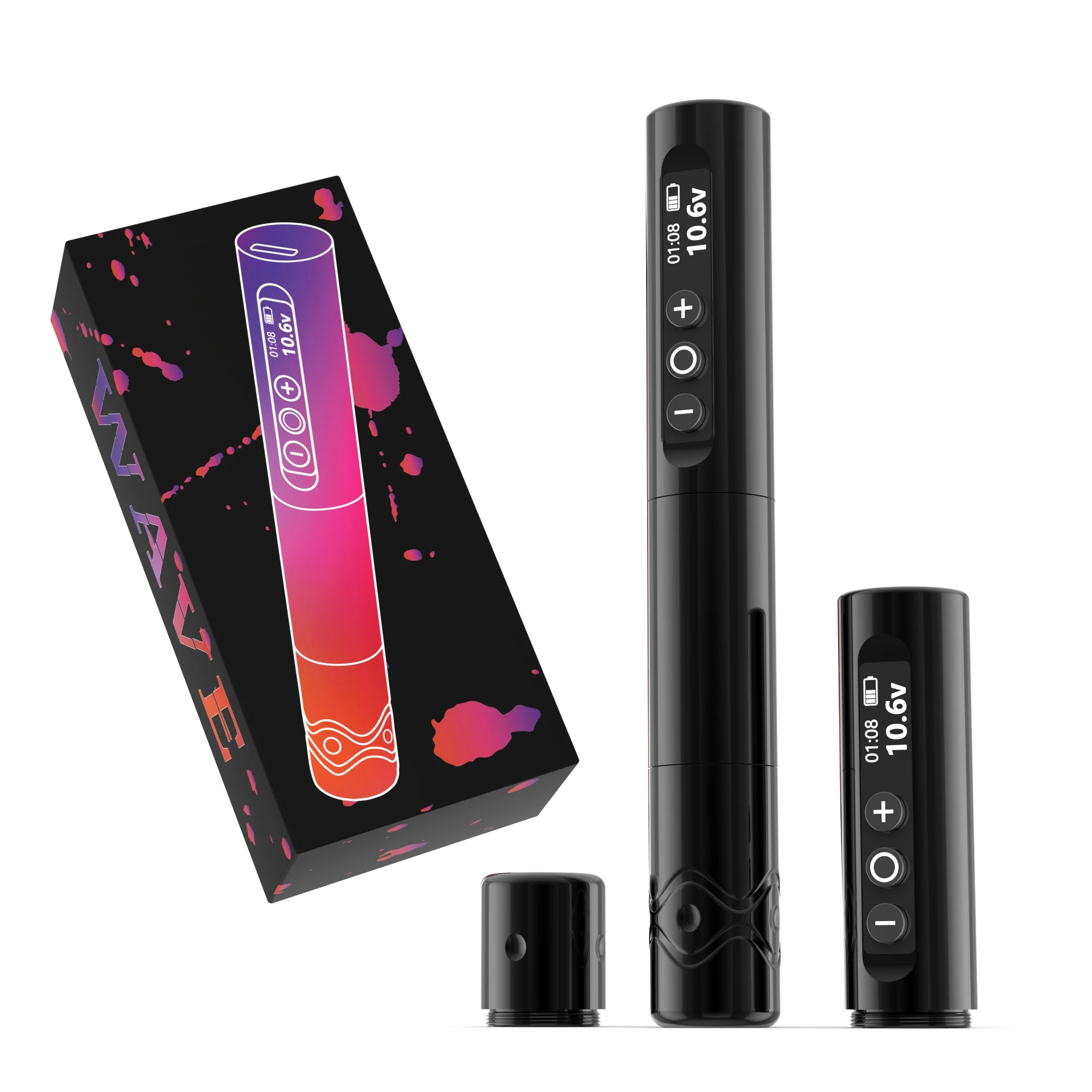 

New Wave Wireless Tattoo Pen Rotary Tattoo Pen Coreless Motor Power Battery 1000mAh Fast Charge Stroke 2.6mm For Tattoo Artists