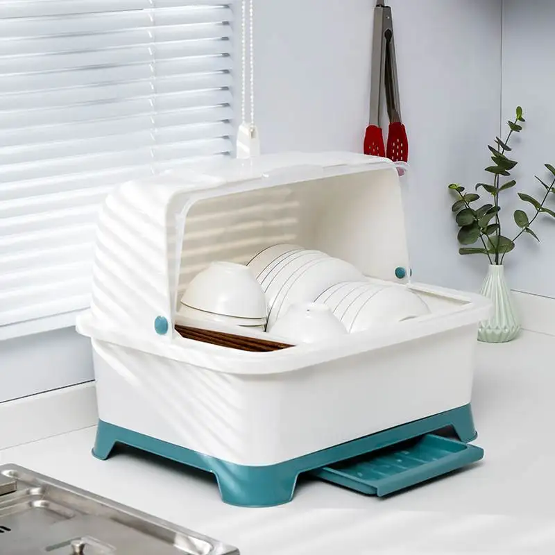 

Органайзер для кухонной утвари в индустриальном стиле: пластиковая полка для микроволновой печи с крышкой, подставка для тарелок и мисок, контейнер для хранения.