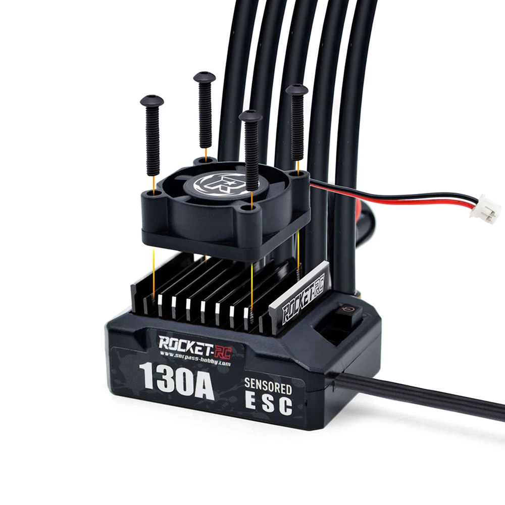 ROCKET-RC 130A Sensored Brushless ESC 6V/5A BEC mit Lüfter für 1/10 RC Car 380/390/540 Motor – Detail 10