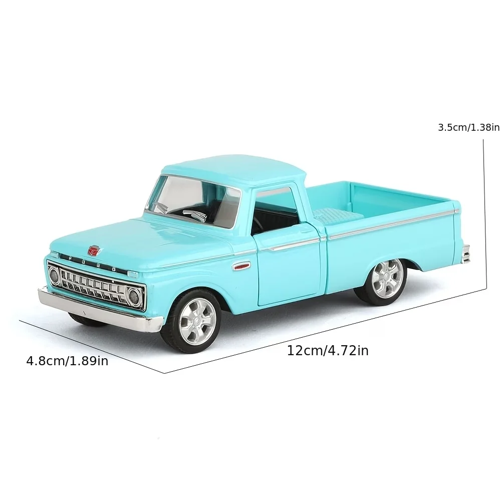 1/36 Ford F-100 Pickup Truck Toy Car Model For Children RMZ CiTY Diecast Miniature Pull Back Collection Gift for Kid Boys