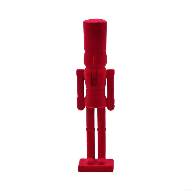 Christmas Nutcrackers Figurine With Red Flocking Finish, Holiday Decors, Velvety Soldier Ornament for Mantels Styling, 37JD