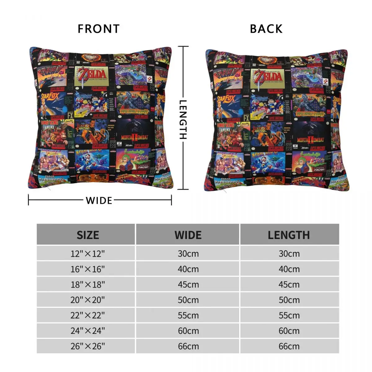 Retro Gaming Boxes Square Pillowcase Pillow Cover Polyester Cushion Zip Decorative Comfort Throw Pillow for Home Bedroom