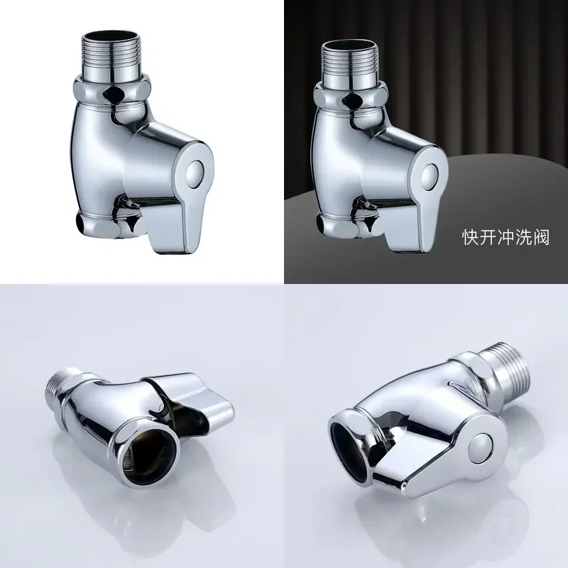 Manual Zinc Alloy Copper Toilet Flush Valve Quick Opening Modern Minimalist Design
