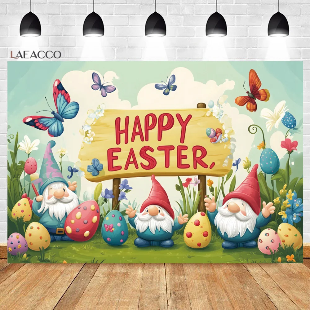 Selamat Paskah Latar Belakang Fotografi Warna Kebangkitan Telur Jenggot Putih Kakek Kupu-kupu Terbang Dekorasi Pesta Potret Alat Peraga Foto