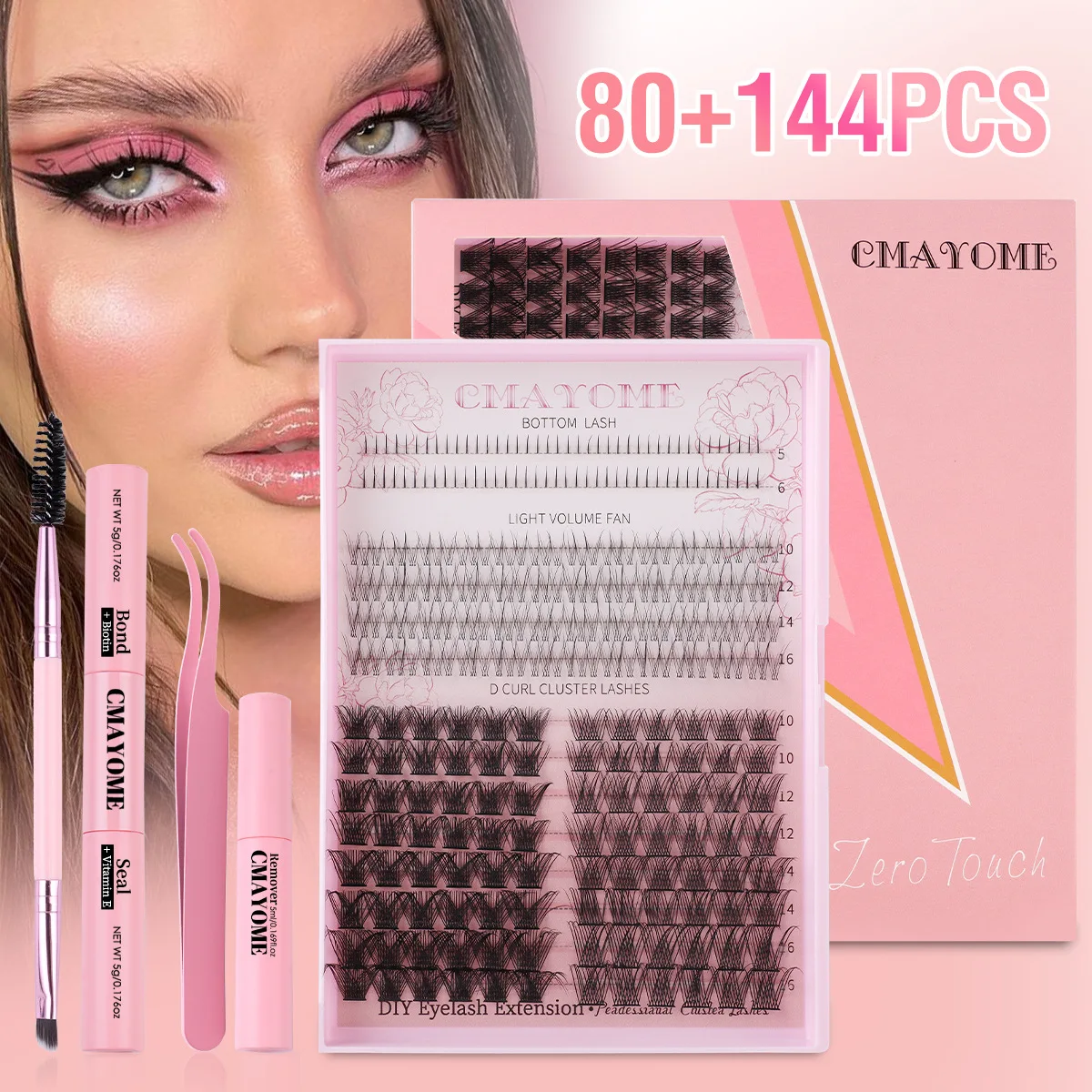 Hot-selling False Eyelash Kit DIY Single Cluster of Hair 5-16mm Thick Eyelashes Segmented Eyelash Extension Set Eyelashes