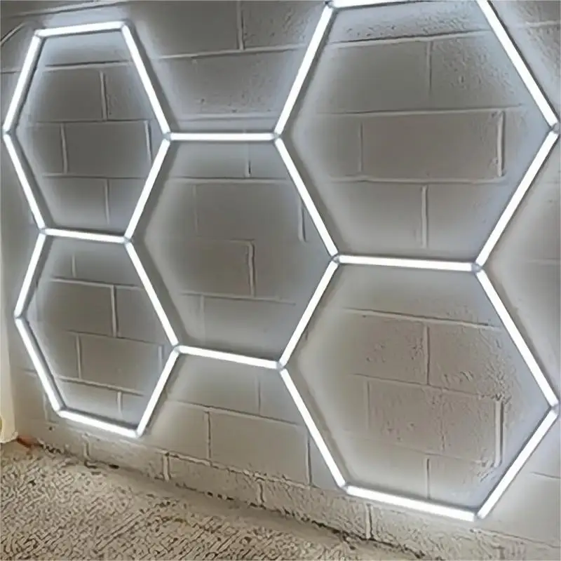 Imagem -05 - Hexagonal Garagem Led Luz Honeycomb Teto Hexágono Grade Luz Alta Qualidade