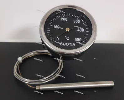 Stainless Steel Shell Thermometer 0-500 Degrees 0-600 Degrees Oven Temperature Dial 1 Meter Wire