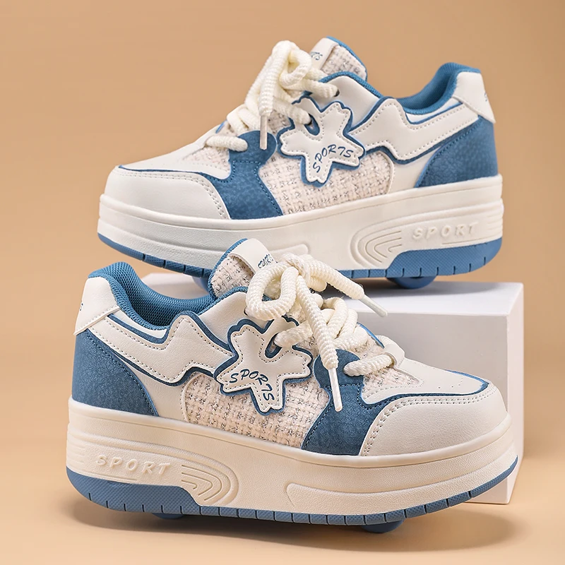 

Новые детские каблуки Viral: 4 колеса для девочек, 2 колеса для мальчиков — студенческие трансформируемые роликовые туфли на колесах