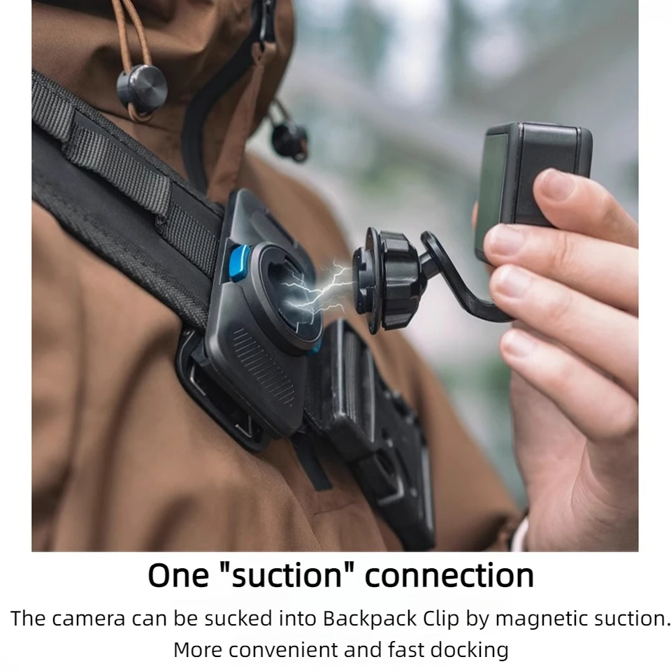 360° Magnetic Backpack Clip Quick Release Shoulder Fixed Bracket for Insta360 DJI Action 4 3 Gopro 13 12 11 10 9 Action Camera