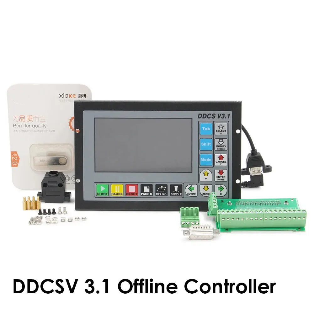 DDCS V3.1 offline 3/4 Axis 500 Khz CNC Standalone Motion Controller System Support G code For Engraver Milling Router