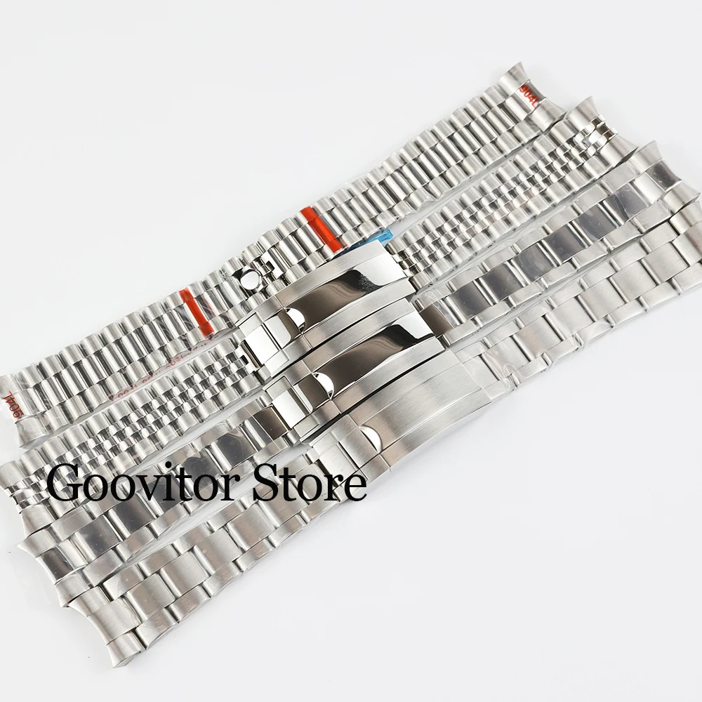 

20MM Width Oyster/Jubilee Bracelet Silver Soild Steel Ad justment buckle Wristband for Datejust SUB GMT NH35 watch case 36/40mm