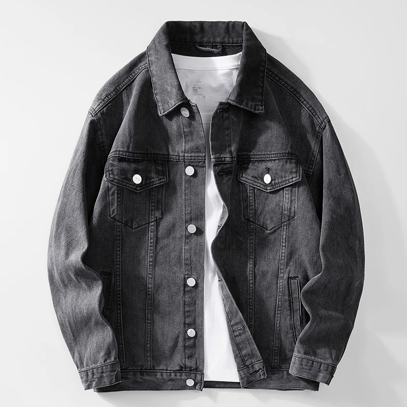 

New autumn products American heavyweight washing denim jacket Loose fashion casual denim jacket men Large size 4XL 5XL