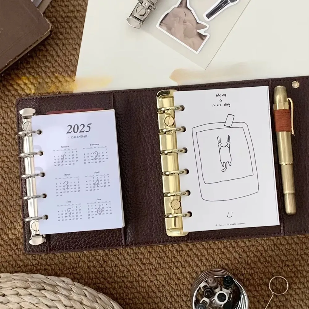 M5 A7 Loose Leaf Side Insert Board Pad DIY Partition Handmade Clip Binder Clip Secondary Ring Office Supplies Stationery