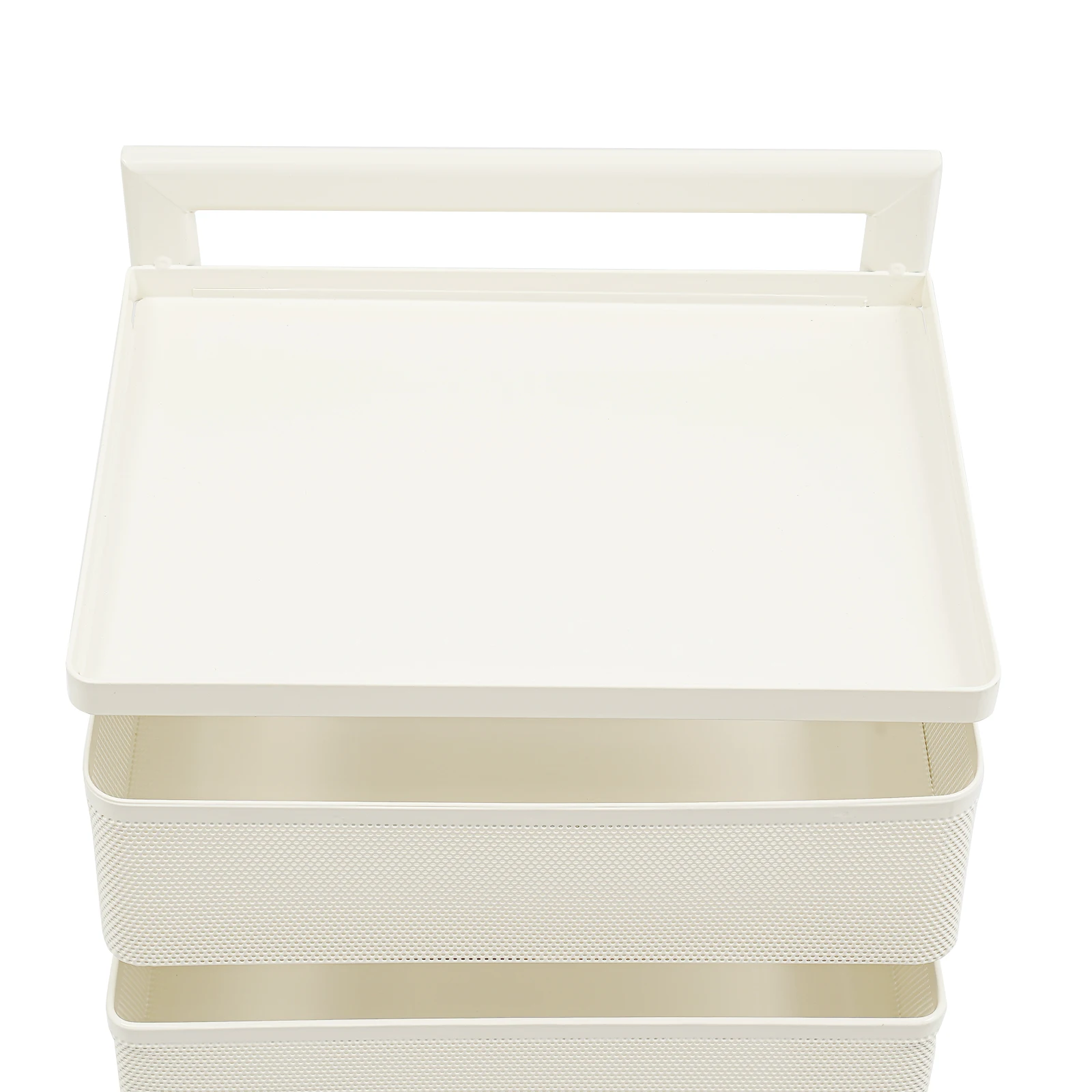 White Carbon Steel 13.78x10.31x34.45 Inch Five-story Revolving Kitchen Rack Storage Basket Multifunctional Storage Storage Rack