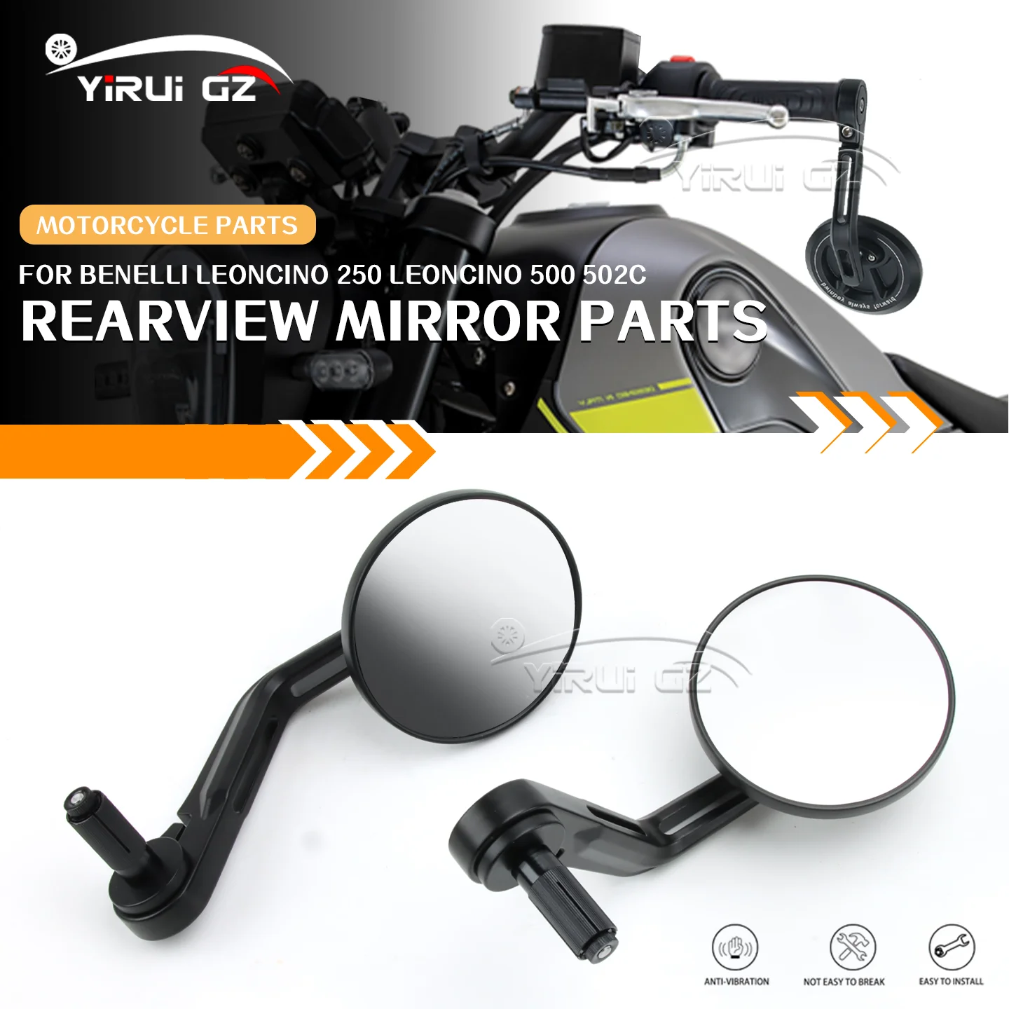 Motorcycle Rearview Handlebar For Benelli Leoncino250 Leoncino250 Leoncino 500 502C Rearview Mirror Retro Handlebars Side Mirror