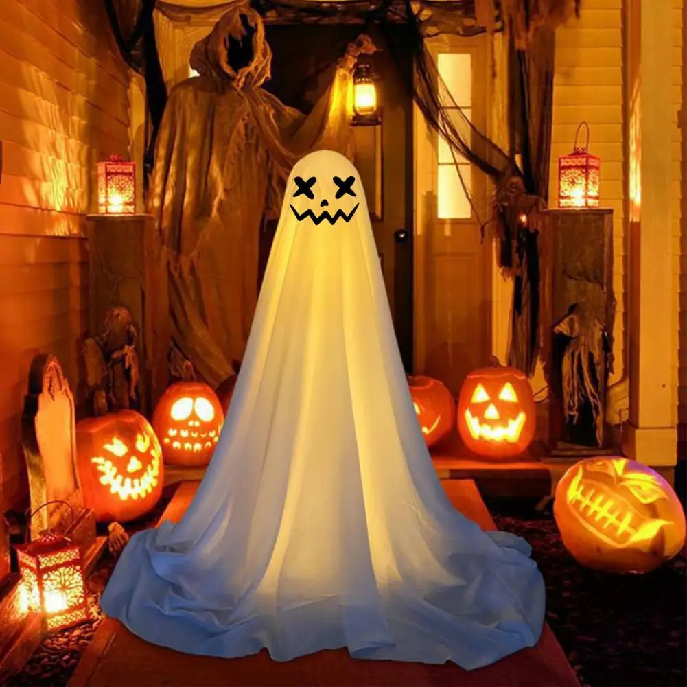 3d Visual Effects Ghost Spooky Ghost Decorations for Halloween Battery Operated Outdoor Ghost Statues with String for Front