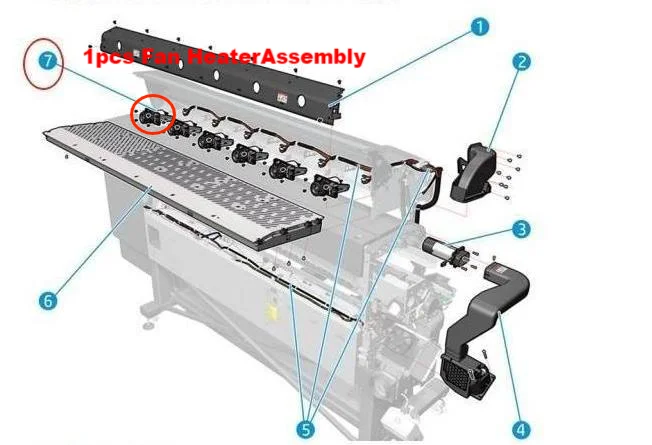 POJAN Y0U21-67034 Curing Heater Fan Assembly New Compatibel with Latex 700W 800W Printer Plotter Parts