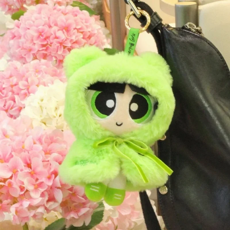 Oryginalny Kawaii Powerpuff Girls Pluszowy Płaszcz Seria Plecak z Zawieszką Kreskówkowa Anime Dziewczyna Serce Urocza Pluszowa Zabawka Brelok Prezent dla Dziewczyn
