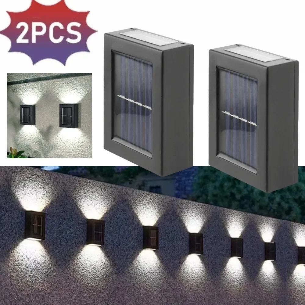 

2Pcs Waterproof Solar Wall Light Up Down Lighting Solar Powered Solar Garden Light Decorative Light LED Solar Light