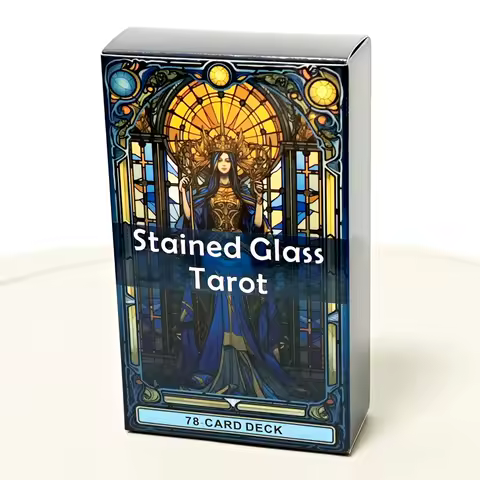 Complete Tarot Carding 10.3*6cm Stained Glass Set Inspired Rider Waite Smith Tarot Card Deck 78 Pcs Cards