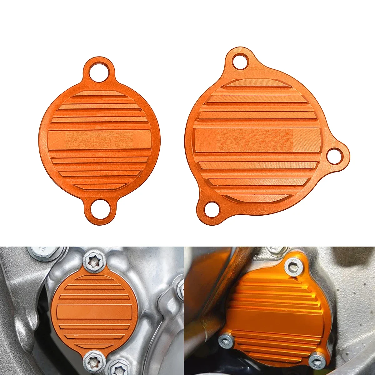 

Motorcycle Oil Pump Cover Guard Cap and Oil Filter Cover Cap For KTM SX-F XC-F XCW-F EXC SIX DAY Husqvarna FC FE FS FX 2012-2021