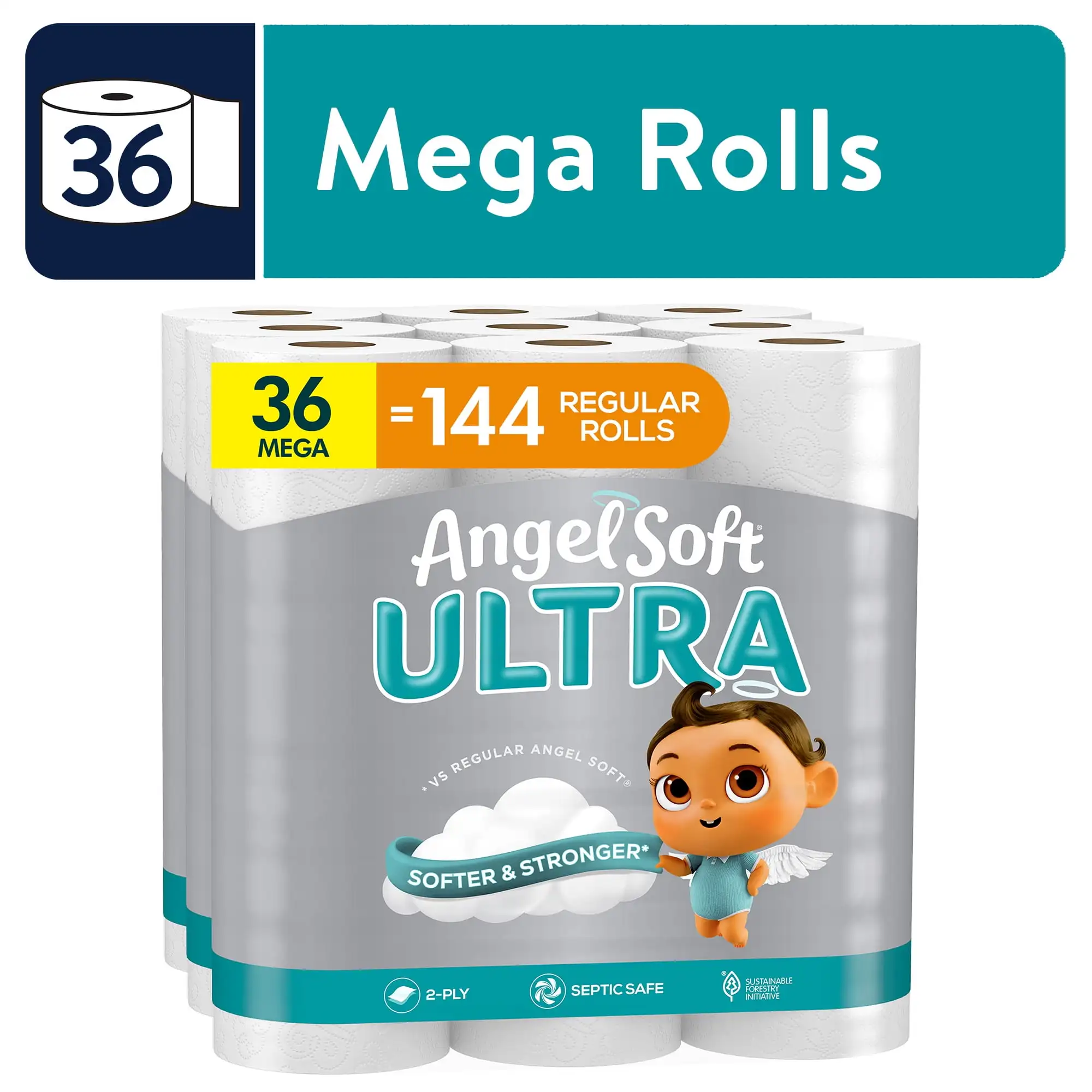 

Ultra 2-Ply Toilet Paper, 36 Mega Rolls
