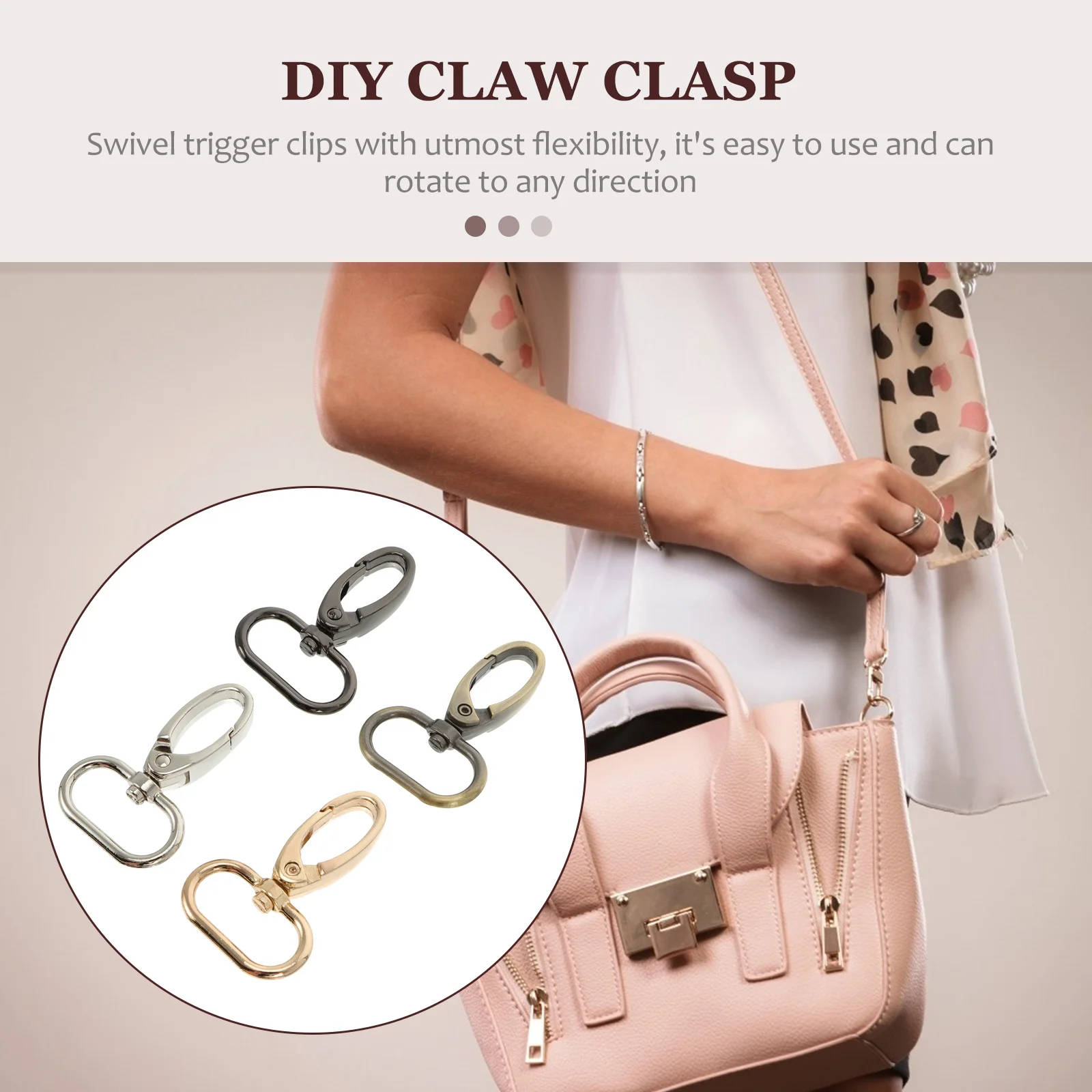 

20 Pcs Handbag Buckle Sturdy Snap Hook Lobster Clasp Claw Alloy Craft Swivel Trigger Clips Easy Rotate Ideal Key