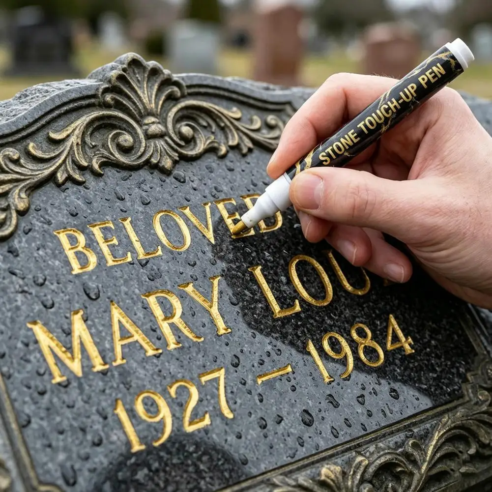 

Tombstone Marker Pen Monument Lettering Pen Waterproof Fade-Resistant Marker Fast-Drying Pen for Memorial Inscriptions